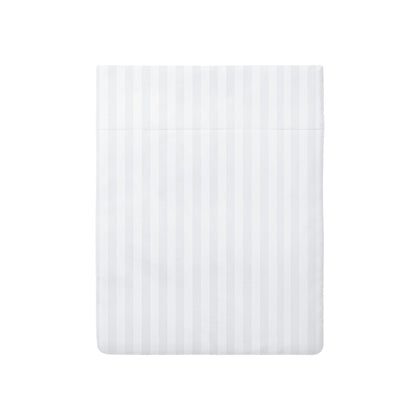 Flat sheet cotton satin - Jacquard woven - Dobby stripe White