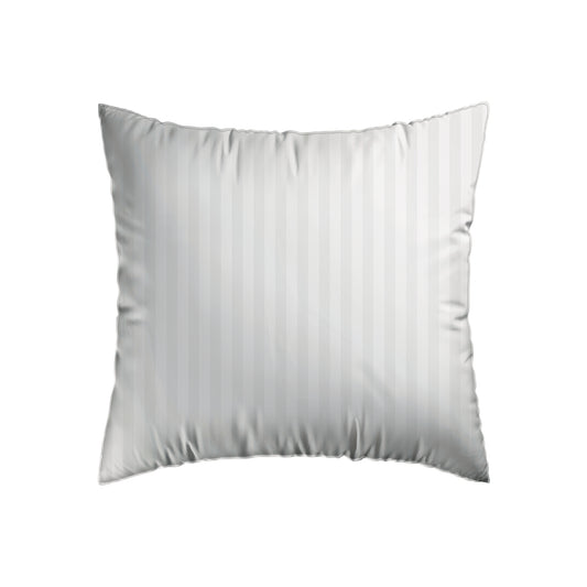 Set de 2 taies d'oreiller satin de coton rayure tissé Jacquard  Blanc - 63 x 63 cm