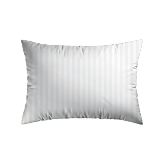 Set de 2 taies d'oreiller satin de coton rayure tissé Jacquard  Blanc - 50 x 70 cm