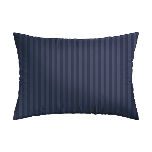 Pillowcase(s) cotton satin dobby stripe woven Dark blue 2 x (50 x 70 cm)