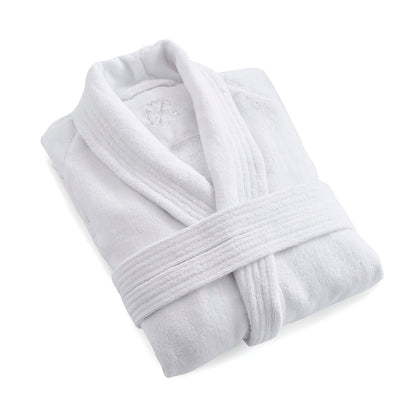 Bathrobe with shawl collar - White