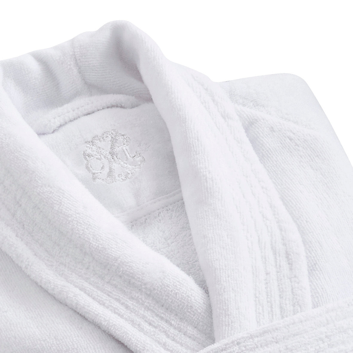 Bathrobe with shawl collar - White