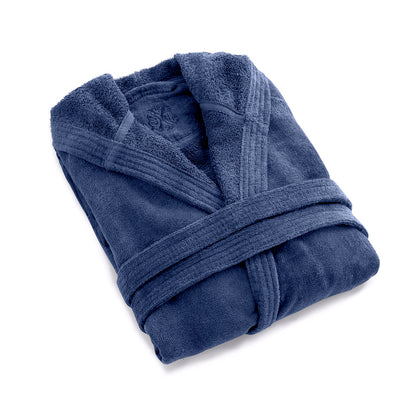 Hooded bathrobe - Navy blue