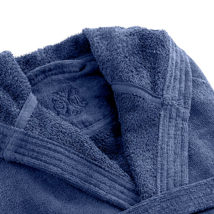 Hooded bathrobe - Navy blue