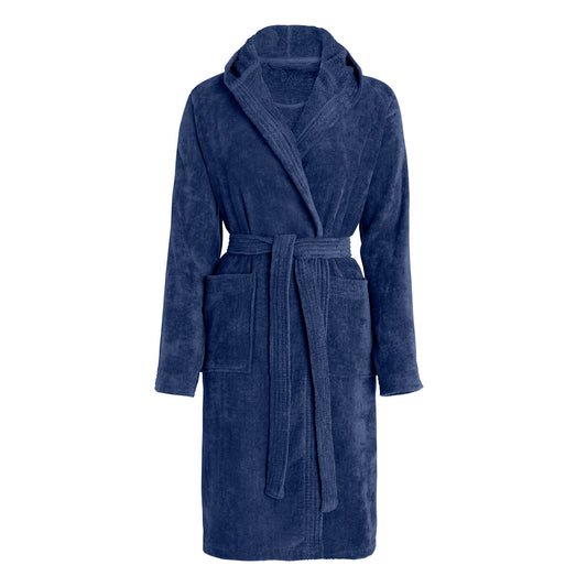 Hooded bathrobe - Navy blue