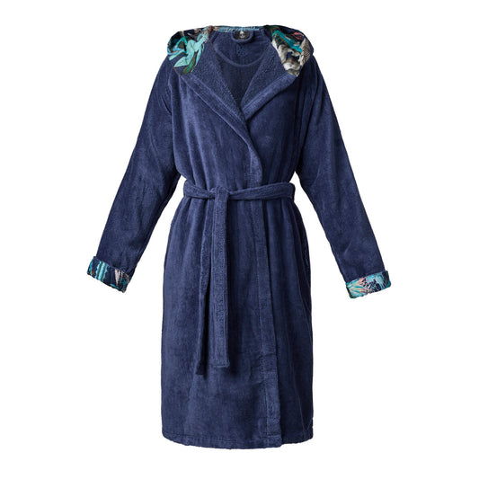 Hooded bathrobe - Zanzibar Navy blue