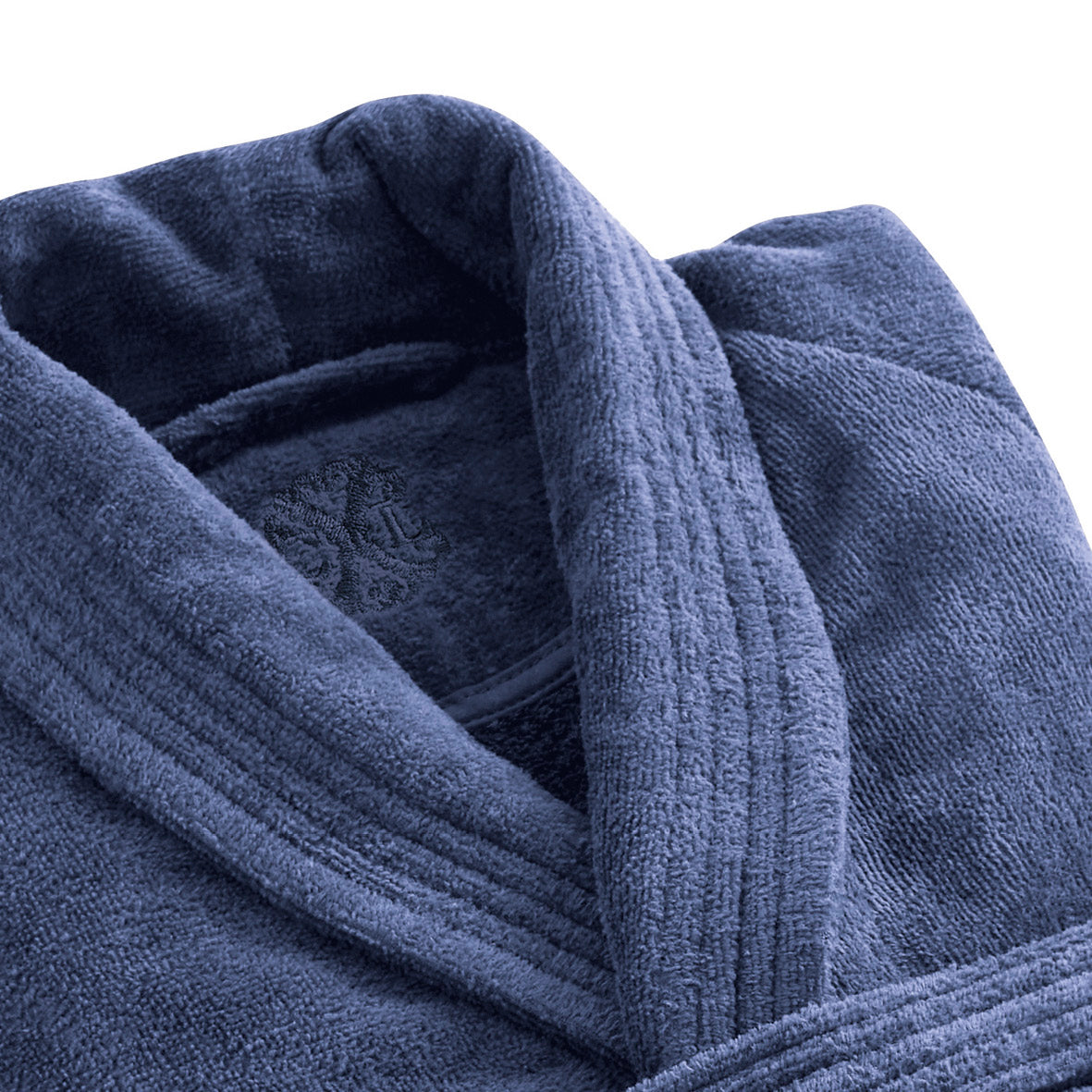 Bathrobe with shawl collar - Navy blue