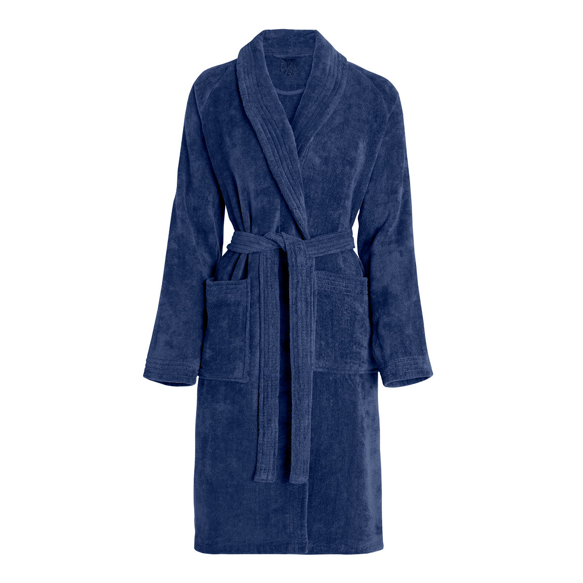 Bathrobe with shawl collar - Navy blue