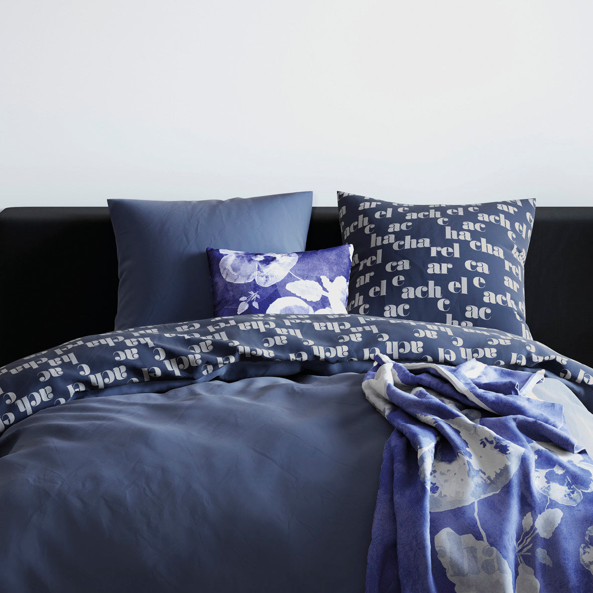 Duvet cover + pillowcase(s) flannel - Signature Blue