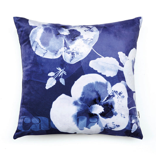 Printed cushion - Pansy Blue