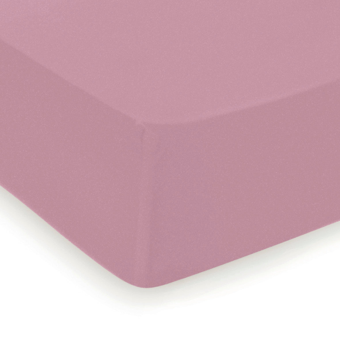 Fitted sheet cotton satin Uni Pink - 80 x 200 x 30 cm