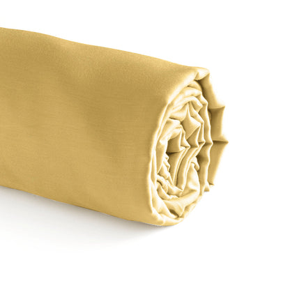 Fitted sheet cotton satin - Uni Ochre