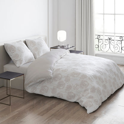 Duvet cover + pillowcase(s) cotton satin - Lace Taupe