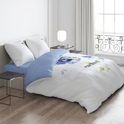 Duvet cover + pillowcase(s) cotton satin - Pansy White