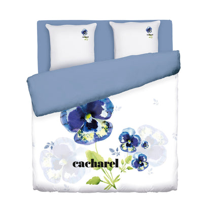 Duvet cover + pillowcase(s) cotton satin - Pansy White