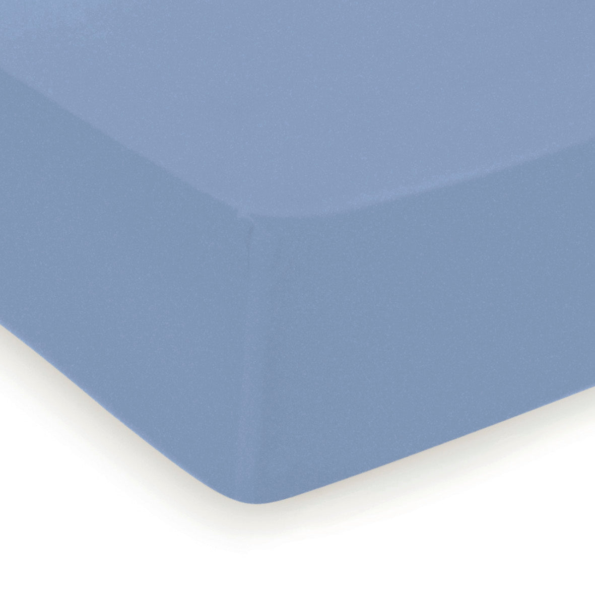 Fitted sheet cotton satin - Uni Light blue