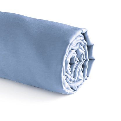 Fitted sheet cotton satin - Uni Light blue Light blue