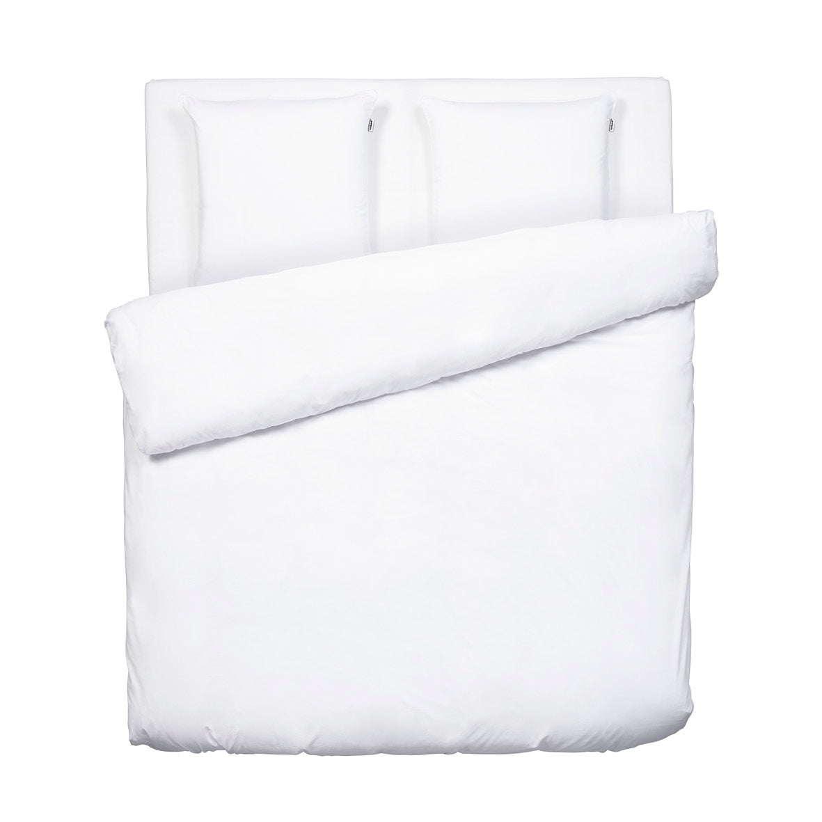 Duvet cover + pillowcase(s) cotton satin - Uni White White