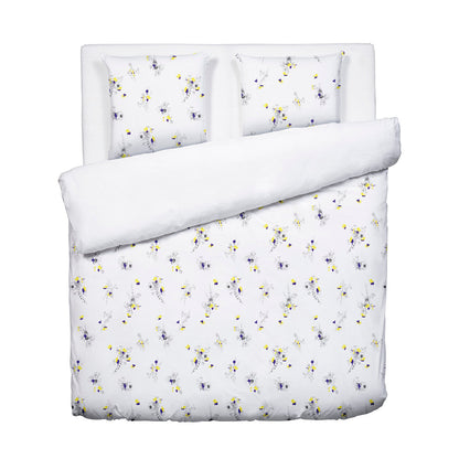 Duvet cover + pillowcase(s) cotton satin - Esquisse Floral White White