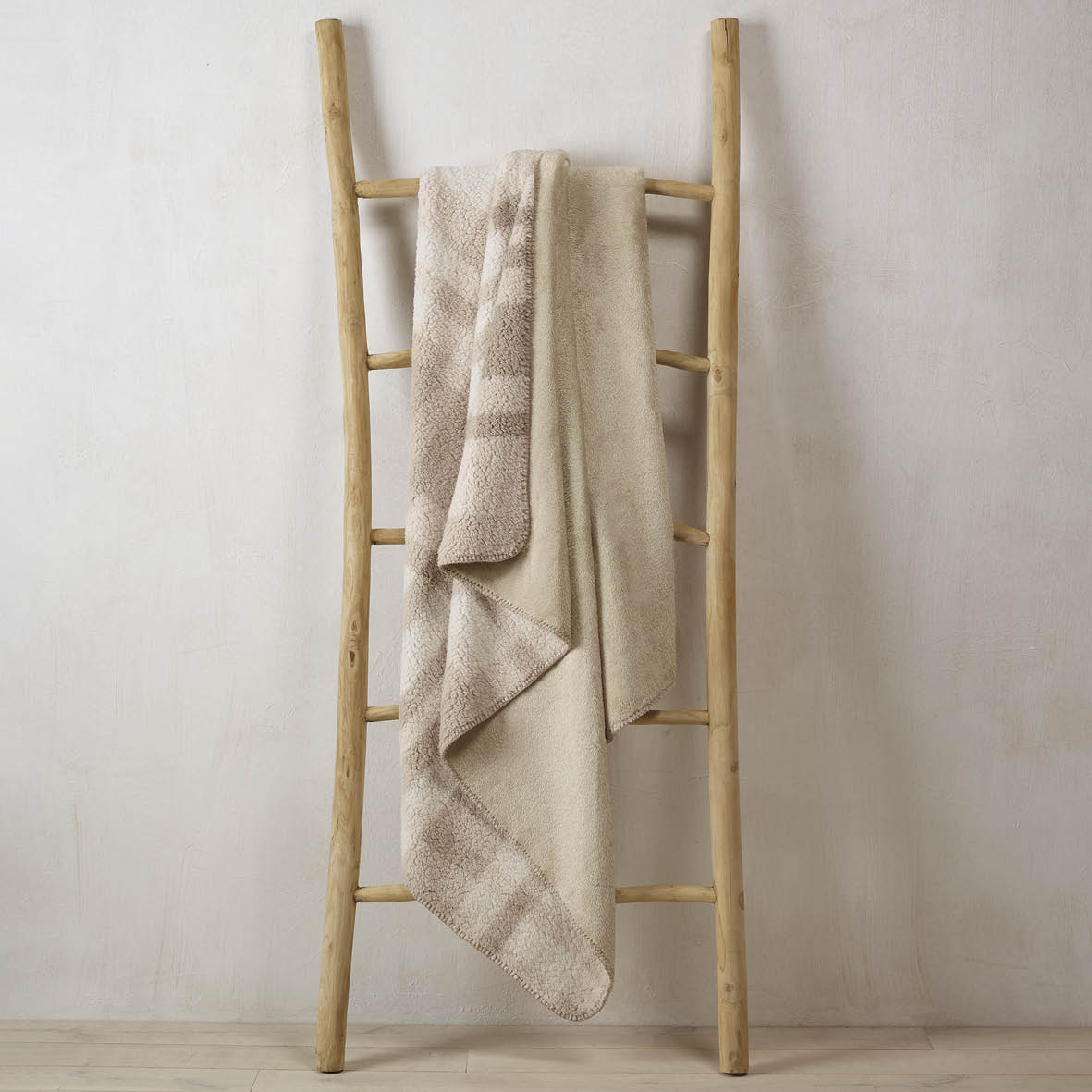 Fleece plaid - 180 x 220 cm: beige/taupe