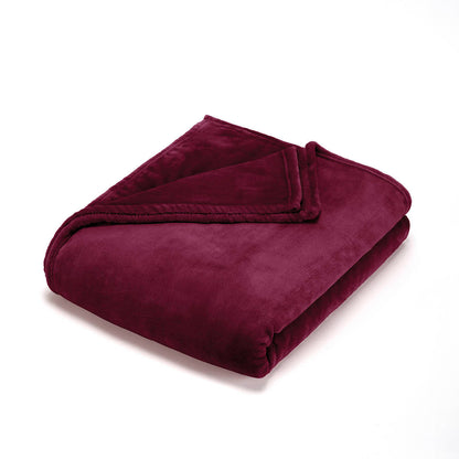 Fleece plaid - 180 x 220 cm: Burgundy