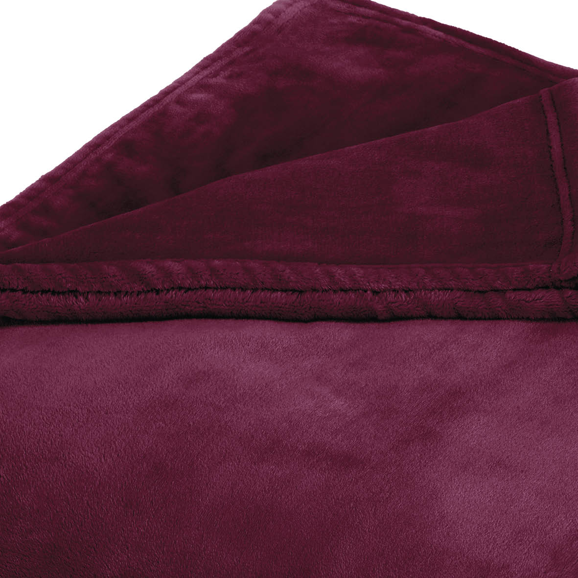 Fleece plaid - 180 x 220 cm: Burgundy