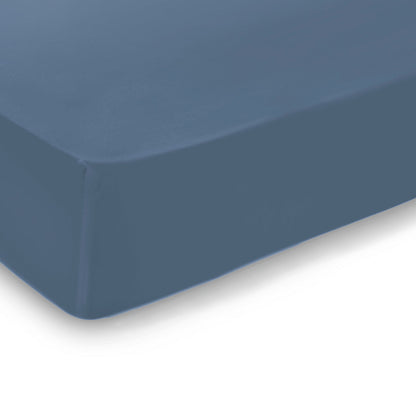 Fitted sheet cotton satin - Dark blue