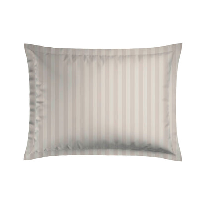 Pillowcase(s) cotton satin dobby stripe woven - Taupe 2 x (50 x 70 cm)