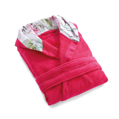 Hooded bathrobe - Jardin de roses Fuchsia