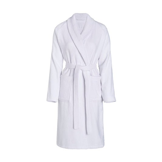 Bathrobe with shawl collar - White