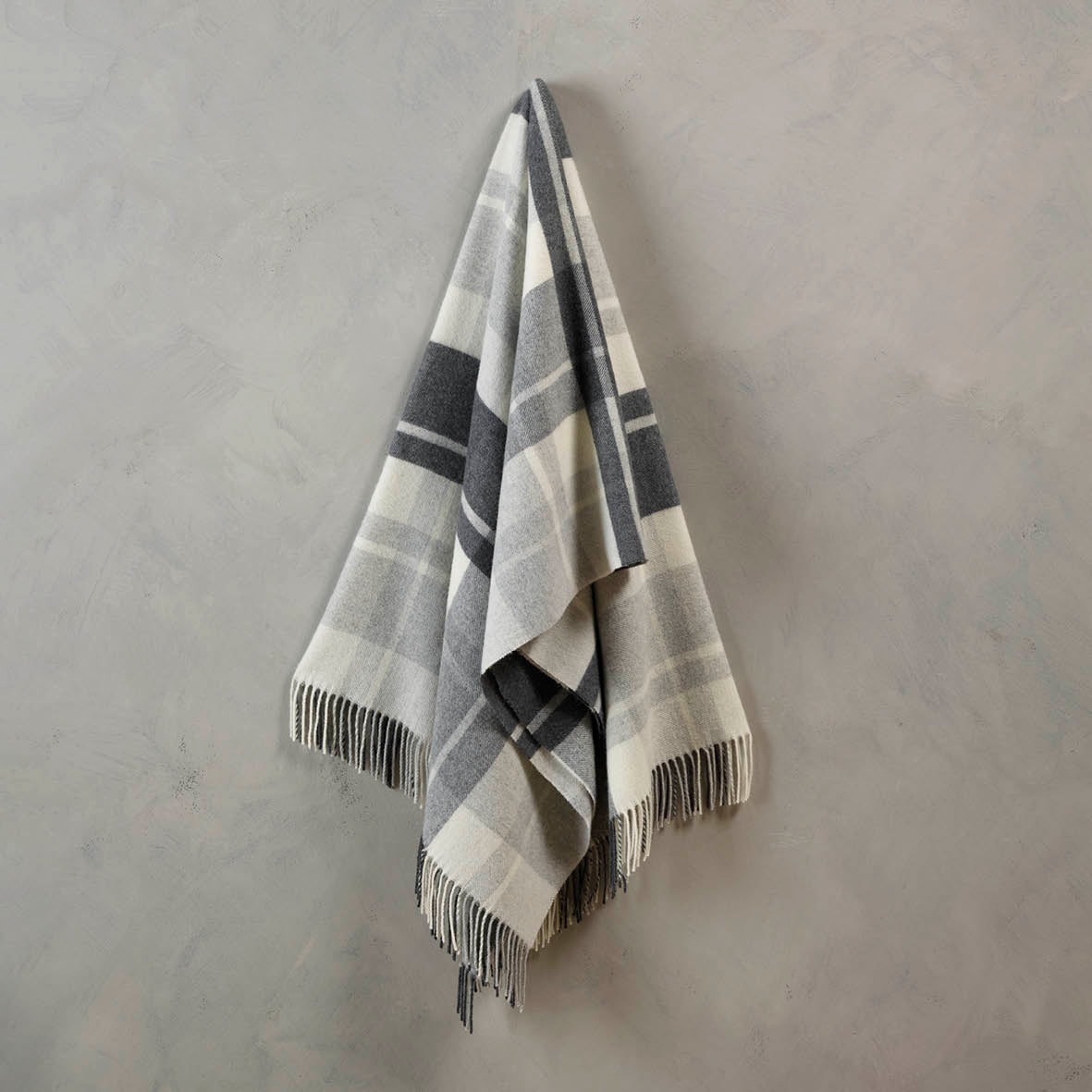 Woven plaid - 130 x 180 cm: white/grey