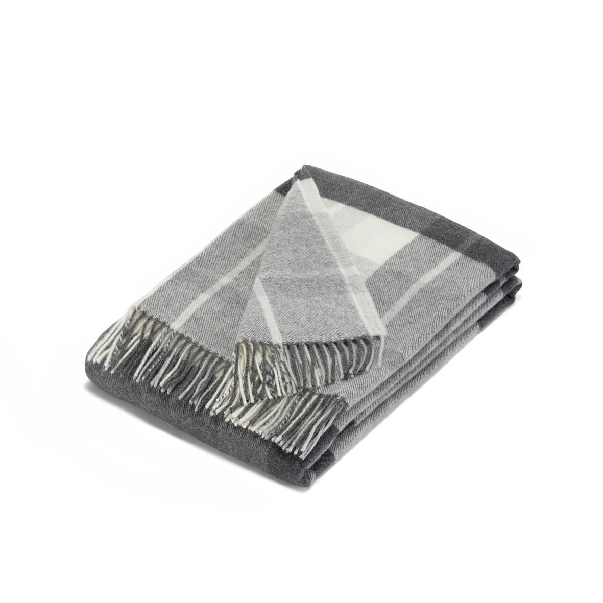 Woven plaid - 130 x 180 cm: white/grey