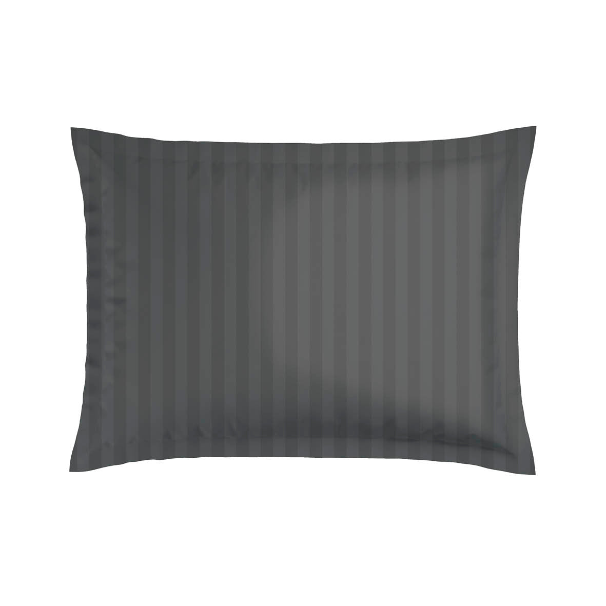 Set of 2 pillowcases cotton satin - Flore noir/gris