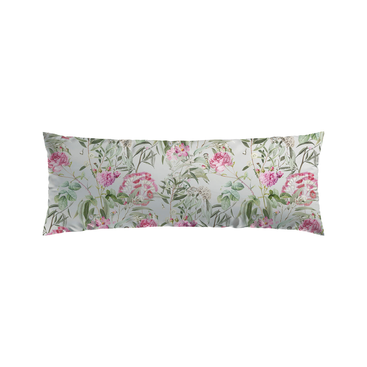 Pillowcase(s) cotton satin - Jardin de Roses Thyme Green 45 x 150 cm