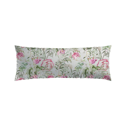 Pillowcase(s) cotton satin - Jardin de Roses Thyme Green 45 x 150 cm