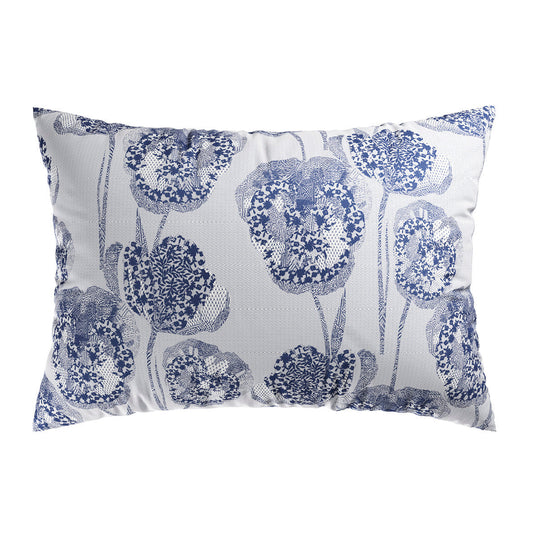 Set of 2 pillowcases cotton satin - Lace Blue