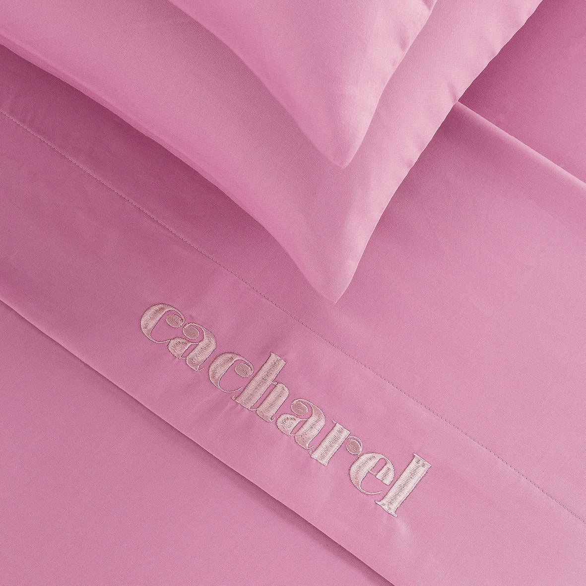 Sheet set : fitted sheet, flat sheet, pillowcase(s) in satin cotton - Uni pink