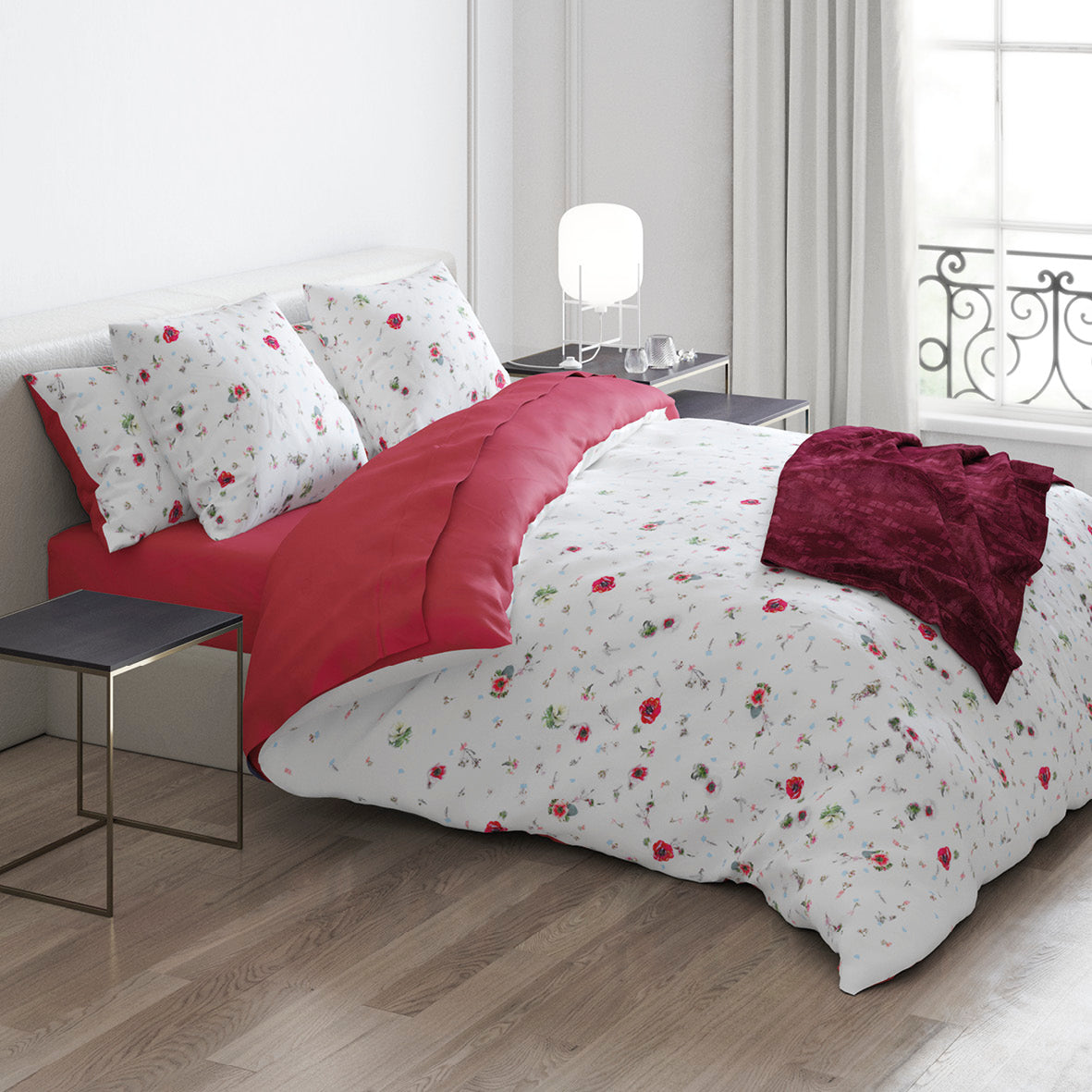 Set de 2 taies d'oreiller rectangulaires - 50 x 70 cm - Framboise