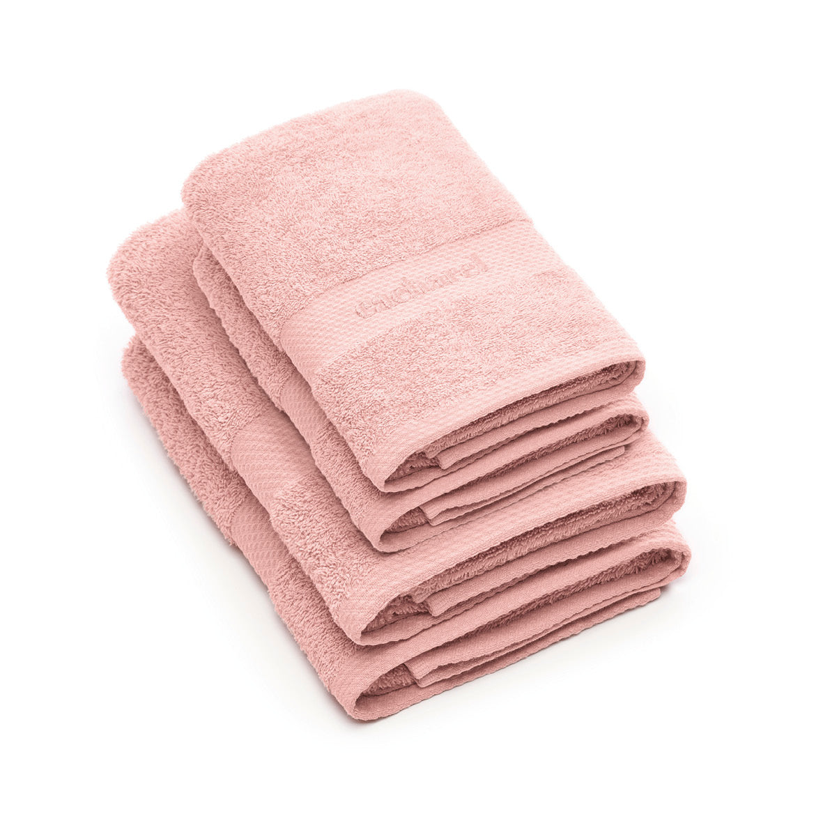 Set of 2 hand towels + 2 bath towels - 50 x 100 cm + 70 x 140 cm Salmon pink