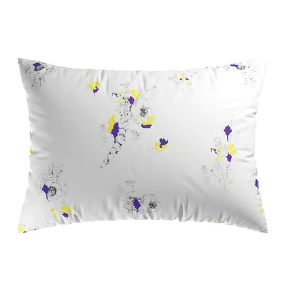 Set of 2 pillowcases cotton satin - Esquisse Floral White