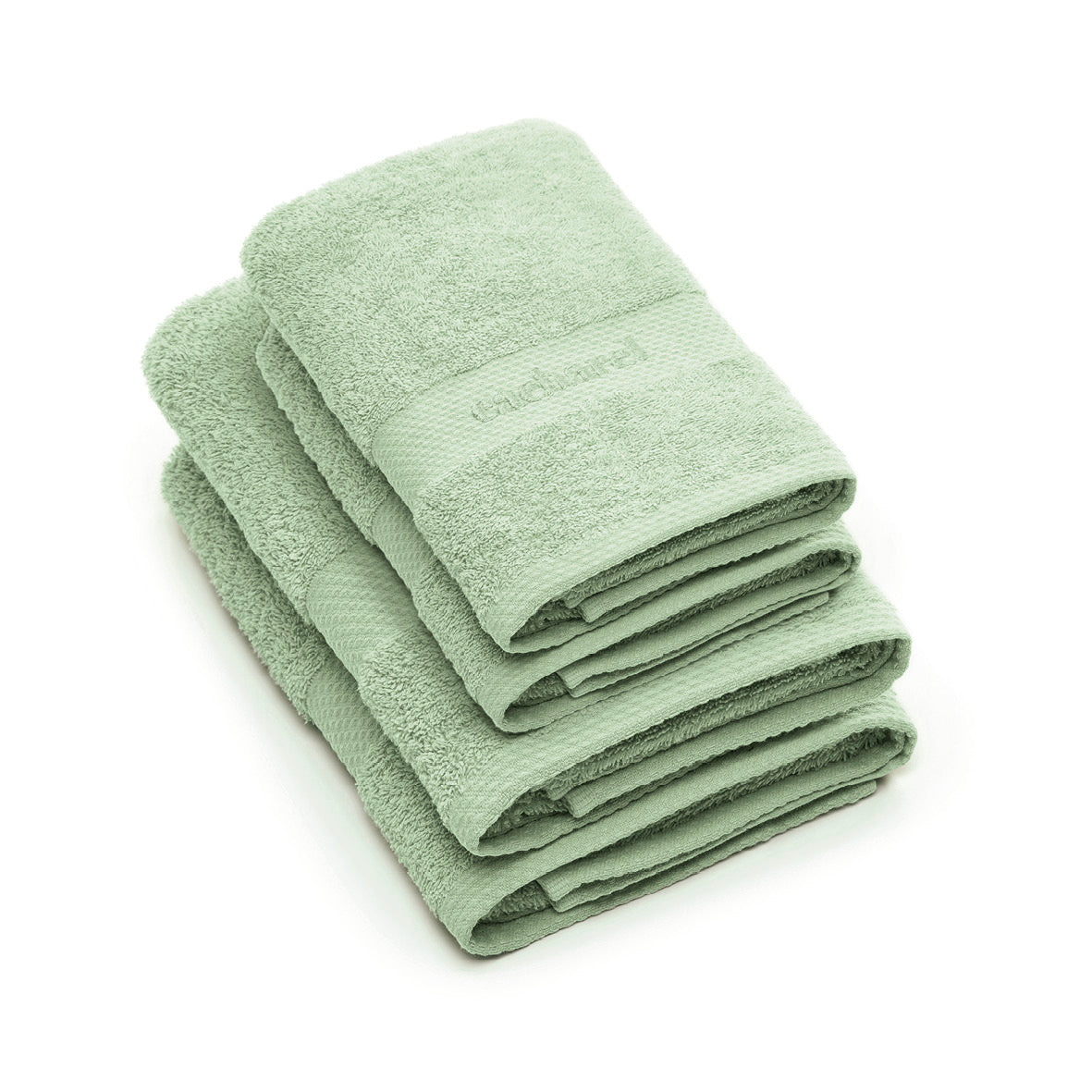 Set of 2 hand towels + 2 bath towels - 50 x 100 cm + 70 x 140 cm Meadow green