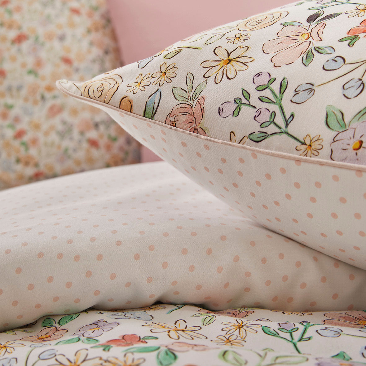 Pillowcase(s) cotton satin - Meadow White