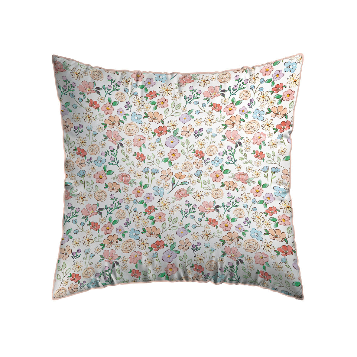 Pillowcase(s) cotton satin - Meadow White 2 x (63 x 63 cm)