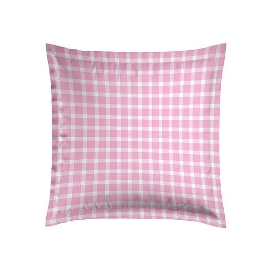 Pillowcase(s) cotton satin - Les Carreaux d'Eléna Pink 2 x (63 x 63 cm)