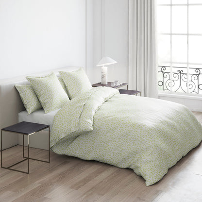 Pillowcase(s) cotton satin - Eglantine White / Lime