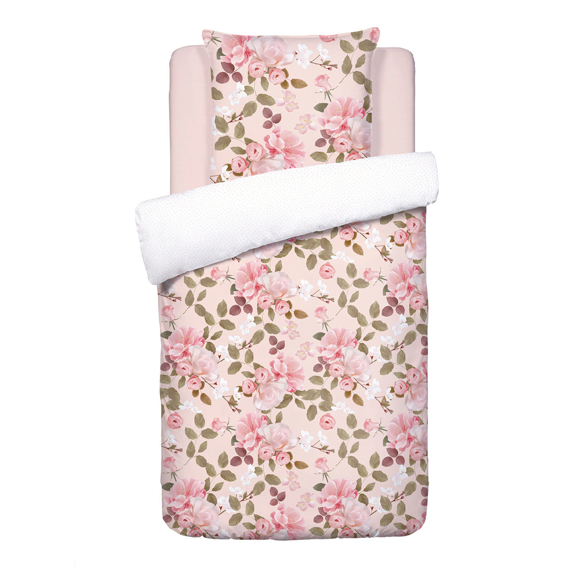 Duvet cover + pillowcase(s) cotton satin - Cerisier des Collines Pink