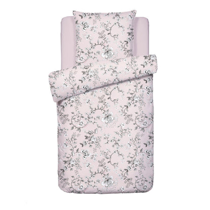 Duvet cover + pillowcase(s) cotton satin - Jardin Secret Pink