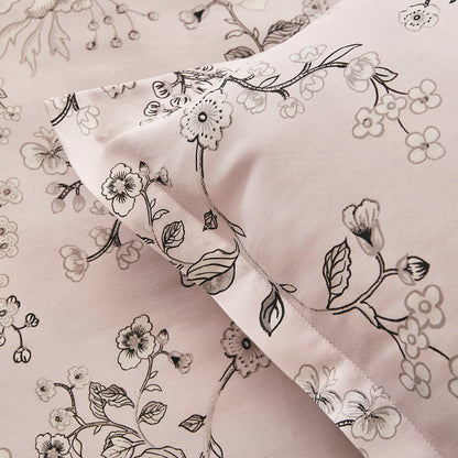 Pillowcase(s) cotton satin - Jardin Secret pink