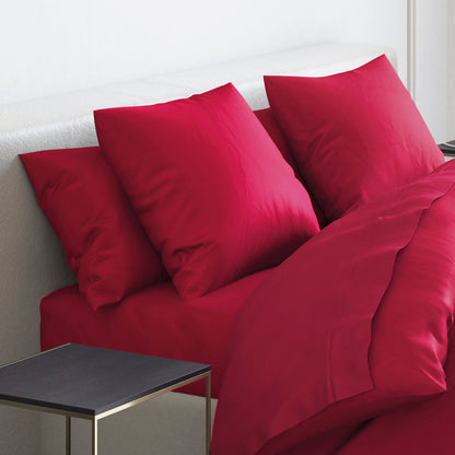 Pillowcase(s) cotton satin - Uni Red