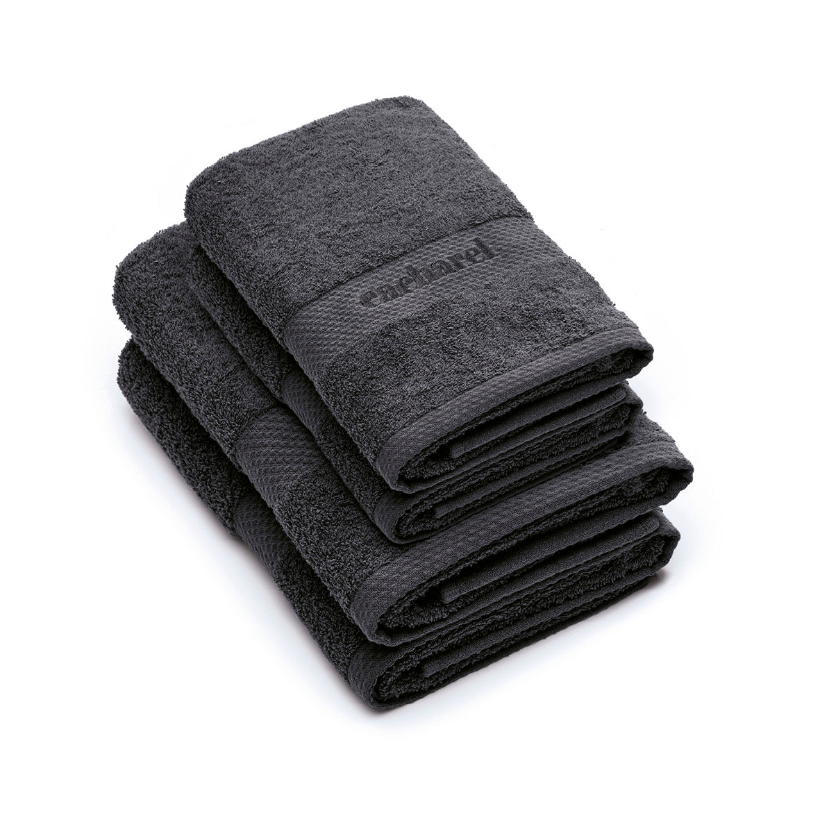 Set of 2 hand towels + 2 bath towels - 50 x 100 cm + 70 x 140 cm Dark grey